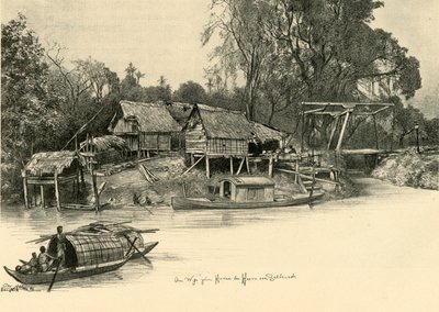 Houses on Stilts, Bangkok, Siam, 1898 by Christian Wilhelm Allers