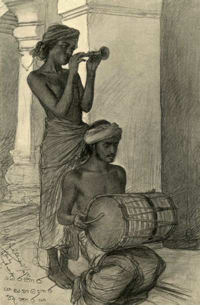 Temple Musicians, Kandy, Ceylon by Christian Wilhelm Allers