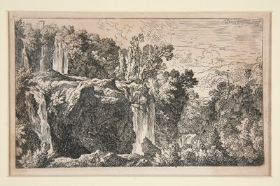 Landscape with Waterfall by Christian Wilhelm Ernst Dietrich