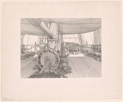 The Deck of a Warship by Christoffer Wilhelm Eckersberg