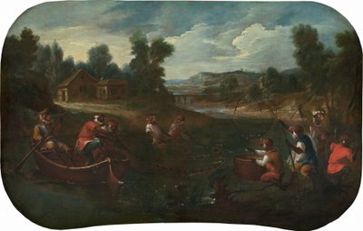 Singerie: The Fishermen, c. 1739 by Christophe Huet