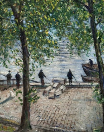 Fishermen on the Seine, 1939 by Christopher Richard Wynne Nevinson