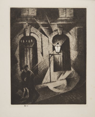 Sinister Paris Night, pub.1929 by Christopher Richard Wynne Nevinson