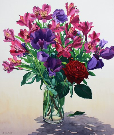 Flowers with Red Rose by Christopher Ryland