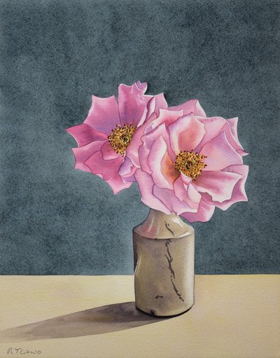 Two Late Roses by Christopher Ryland