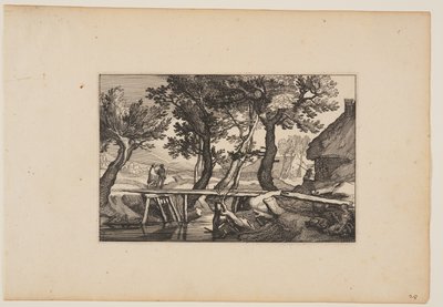 A Wooden Bridge, from Landscapes by Claes Jansz. Visscher
