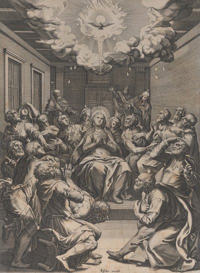 The Pentecost by Claes Jansz Visscher