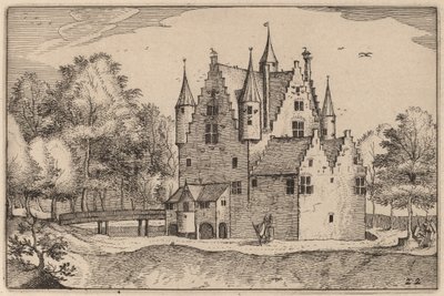 A Castle by Claes Jansz Visscher after Johannes van Doetechum, the Elder after Lucas