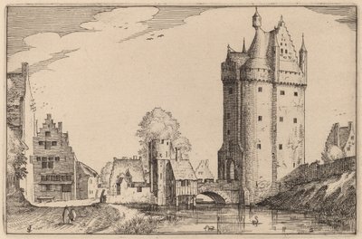 Town Gate by Claes Jansz Visscher after Johannes van Doetechum, the Elder after Lucas