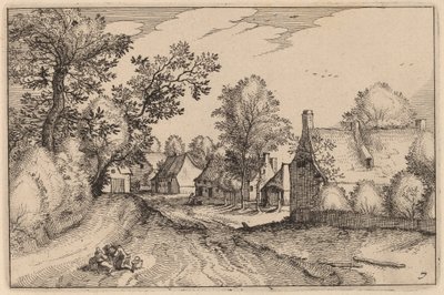 Village Road by Claes Jansz Visscher after Johannes van Doetechum, the Elder after Lucas