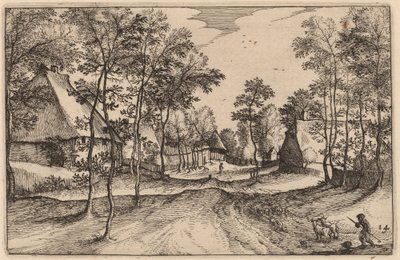 Village Road by Claes Jansz Visscher after Johannes van Doetechum, the Elder after Lucas