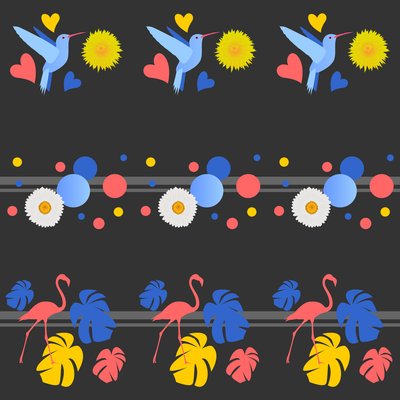 Birds, Flowers, Spots and Stripes by Claire Huntley