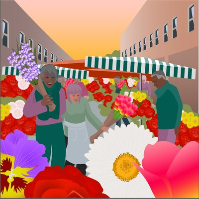 Flower Market at Columbia Road by Claire Huntley