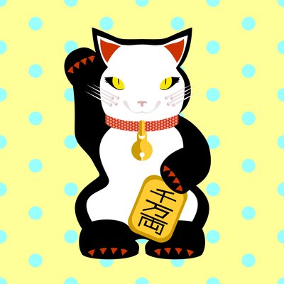 Maneki Neko Lucky Cat by Claire Huntley
