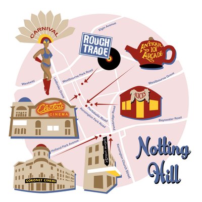 Map of Notting Hill by Claire Huntley