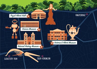 Map of South Kensington by Claire Huntley