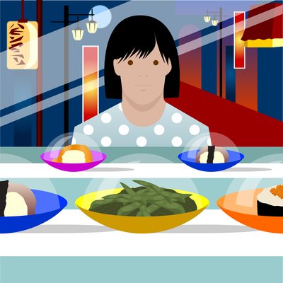 Sushi Train by Claire Huntley