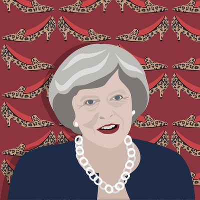 Theresa May and the kitten heel by Claire Huntley