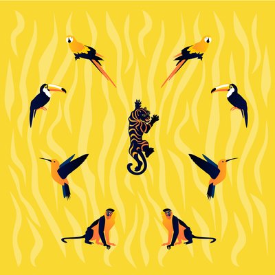 Animals - Yellow and Black by Claire Huntley
