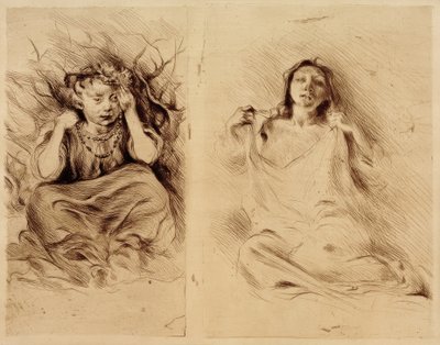 Childhood / Girl with Rowanberry Necklace (?) Embroidery / Awakening by Clara Siewert