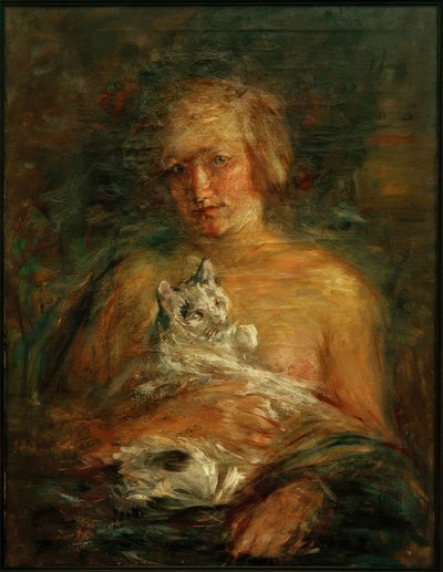 Girl with Cat by Clara Siewert
