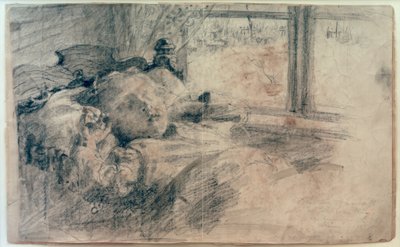 Sleeping Child in Bed by the Window by Clara Siewert