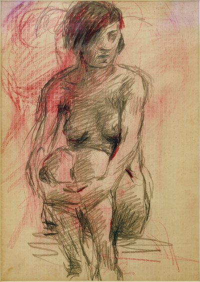 Seated Female Nude by Clara Siewert