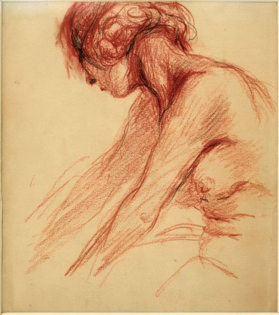 Seated Female Nude with Turned Head by Clara Siewert
