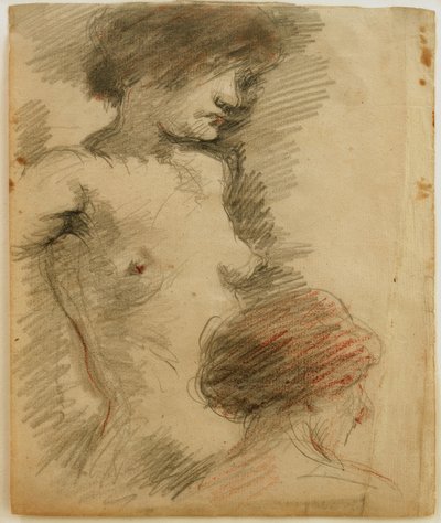 Standing Female Nude, Woman Turned Away in Front by Clara Siewert