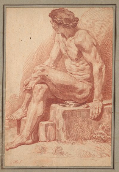Seated Male Nude, 1693-1695 by Claude Gillot