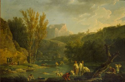 River Scene with Bathers, 1768-1770 by Claude Joseph Vernet