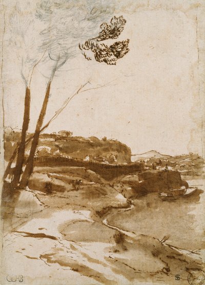 Path along the Tiber, c. 1635-1640 by Claude Lorrain