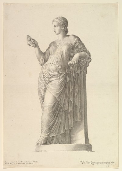 Ancient Statue of the Muse Thalia by Claude Mellan