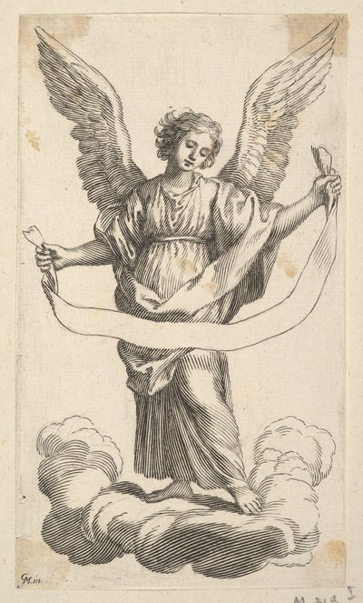 Angel with a Banderole by Claude Mellan