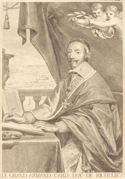 Armand Jean du Plessis, Cardinal Richelieu by Claude Mellan
