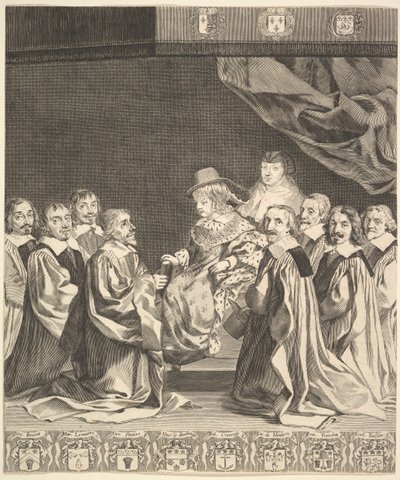 Frontispiece: Les Ordonnances royaux, ca. 1644 by Claude Mellan