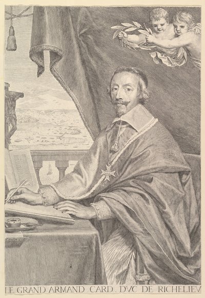 Portrait of Cardinal Richelieu by Claude Mellan