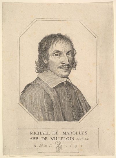 Portrait of Michel de Marolles by Claude Mellan
