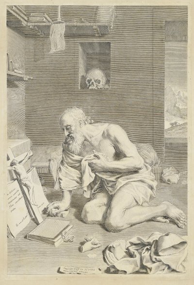 Saint Jerome by Claude Mellan