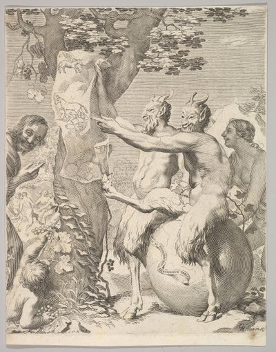 Satyrs by Claude Mellan
