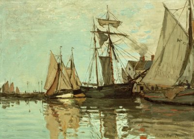 Boats in the Harbor of Honfleur by Claude Monet