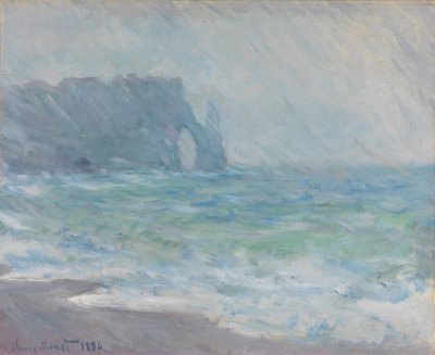 Etretat in the Rain by Claude Monet