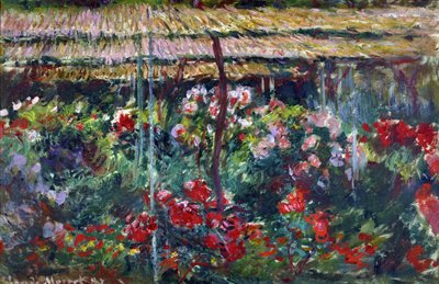 Garden of Peonies by Claude Monet