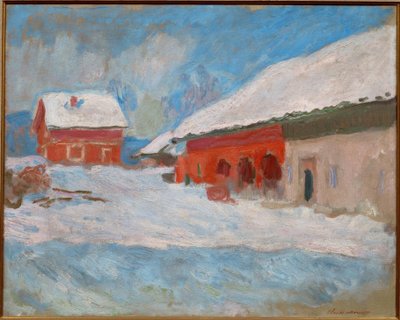 The Red Houses at Björnegaard (Norway) by Claude Monet