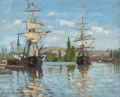 Ships Riding on the Seine at Rouen by Claude Monet