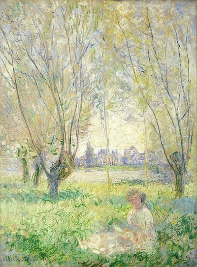 Seated Woman Under Willows by Claude Monet