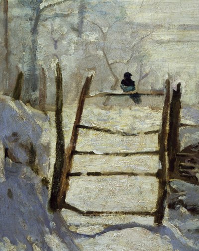 The Magpie (detail) by Claude Monet