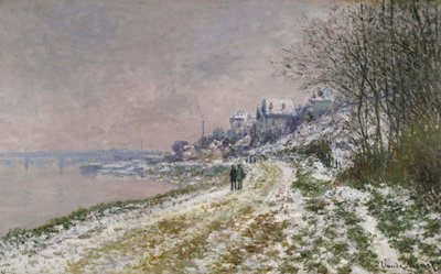 The Path Toward Epinay, Snow Effect by Claude Monet
