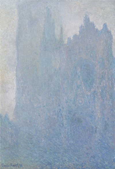 The Rouen Cathedral in fog by Claude Monet