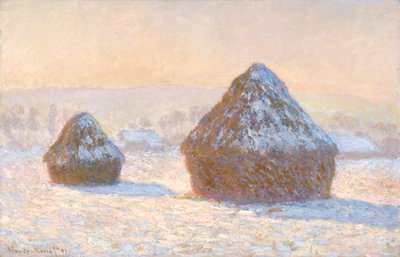 Wheatstacks, Snow Effect, Morning by Claude Monet